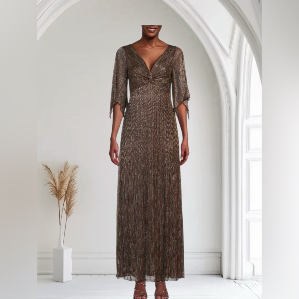 Marina Butterfly Sleeves Evening Gown - Picture 3 of 7
